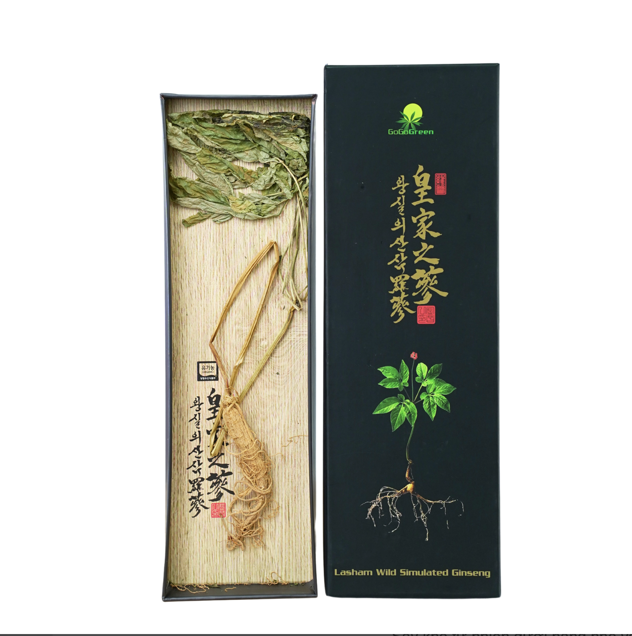 Hộp 1 Cây Sâm Núi Khô Nguyên Bản Lasham Hàn Quốc - 9 Năm Tuổi (lasham Dried Wild Simulated Ginseng -로얄 산삼 라삼) - Loại 2